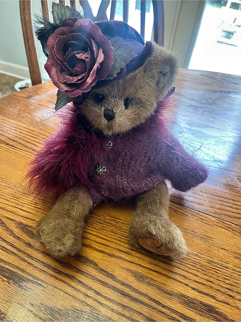The Bearington Collection Brown & Purple Teddy Bear Plush